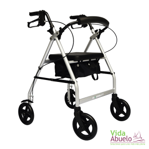 Andador Rollator con bolsa o canastilla y asiento de vinil Titanium