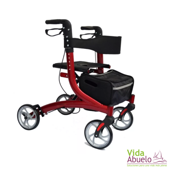 Andadera Rollator deportiva de aluminio con accesorios