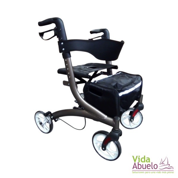 Andadera Rollator deportiva de aluminio con accesorios - Imagen 2