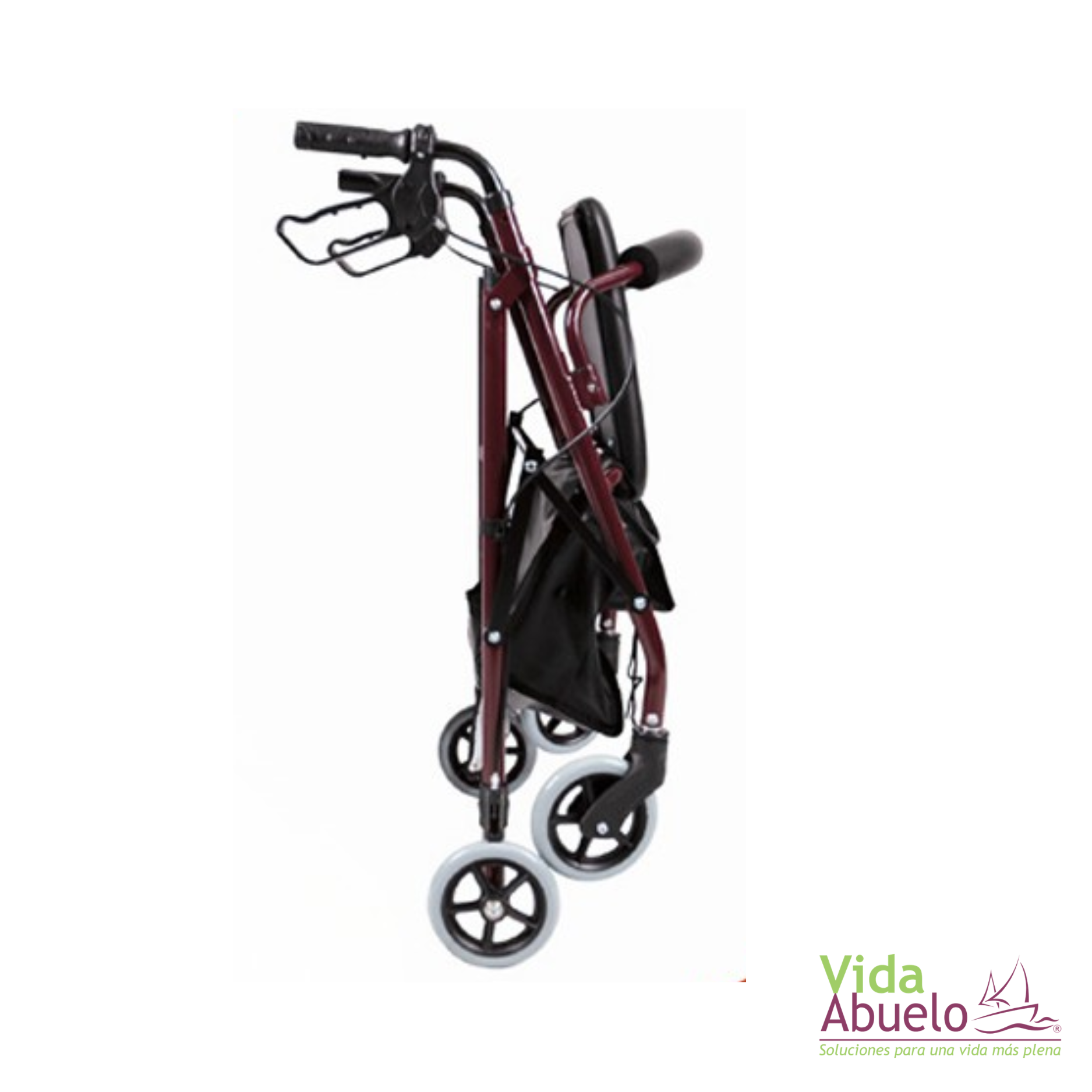 Andador rollator con asiento y bolsa de lona compacta - Imagen 3