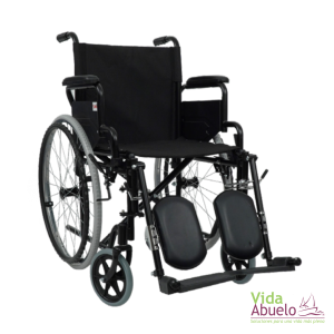 Silla de ruedas con elevapiernas negro