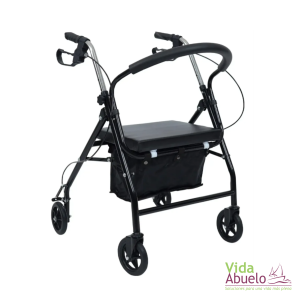 Andador Rollator con asiento y bolsa negro