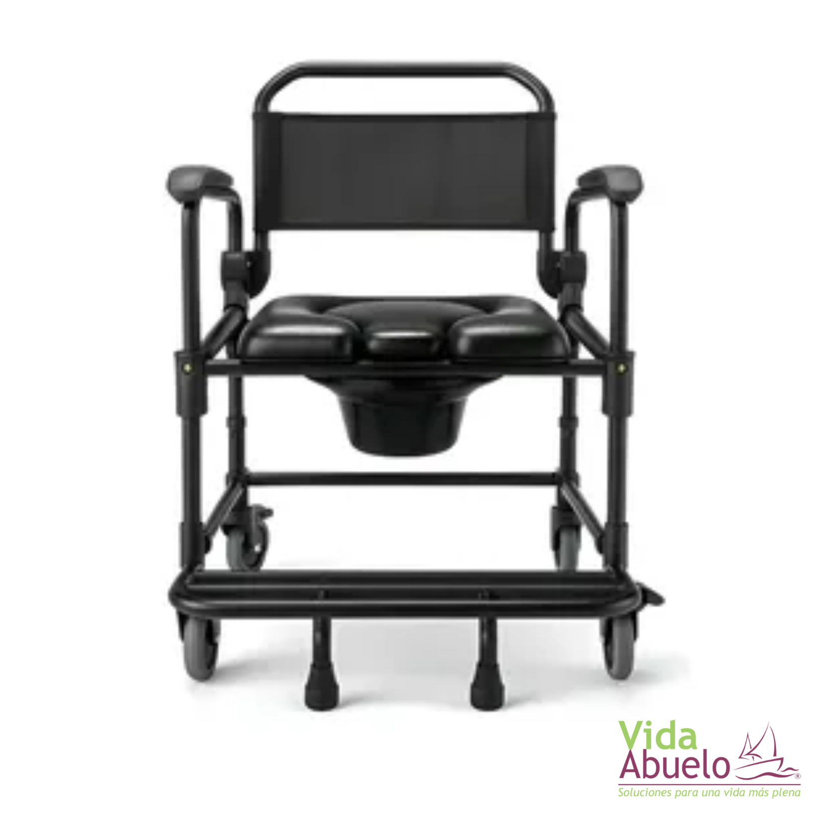 Silla comodo para ducha con ruedas y soporte antivuelco - Imagen 2