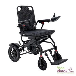 Silla de ruedas eléctrica, práctica y plegable para viaje con batería de litio