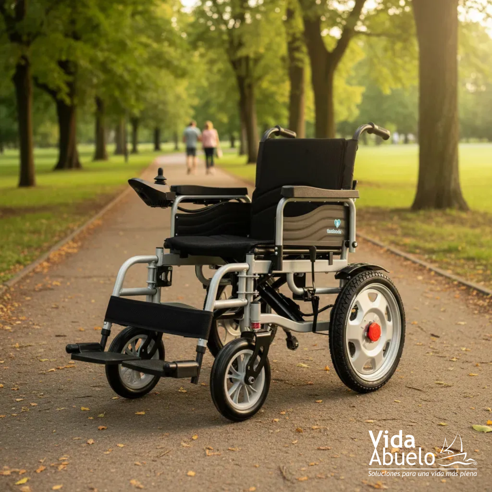 Silla de ruedas eléctrica todoterreno con amortiguadores y ligera - Imagen 5
