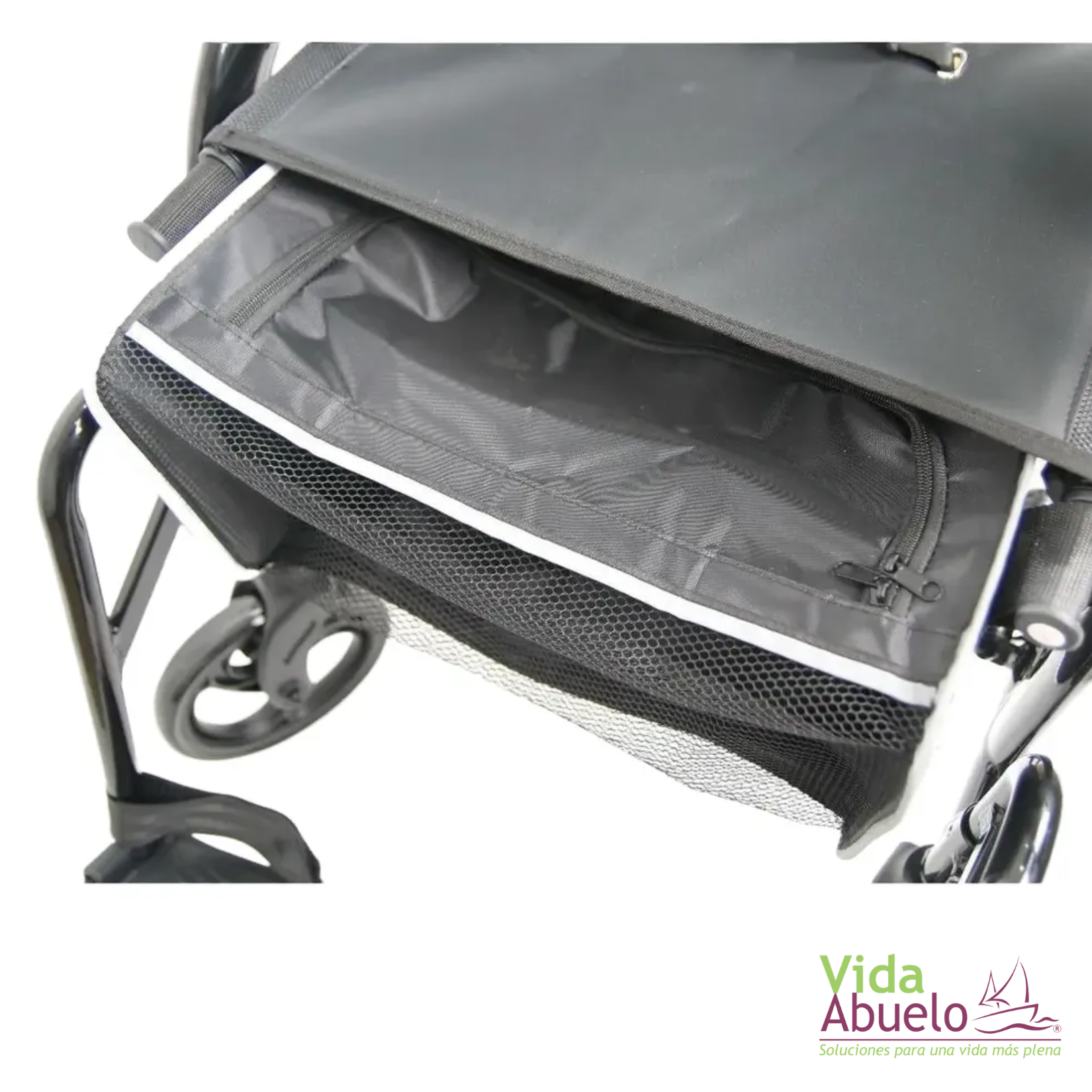 Andador Rollator 2 en 1 de lujo negro - Imagen 5
