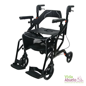 Andador Rollator 2 en 1 de lujo negro