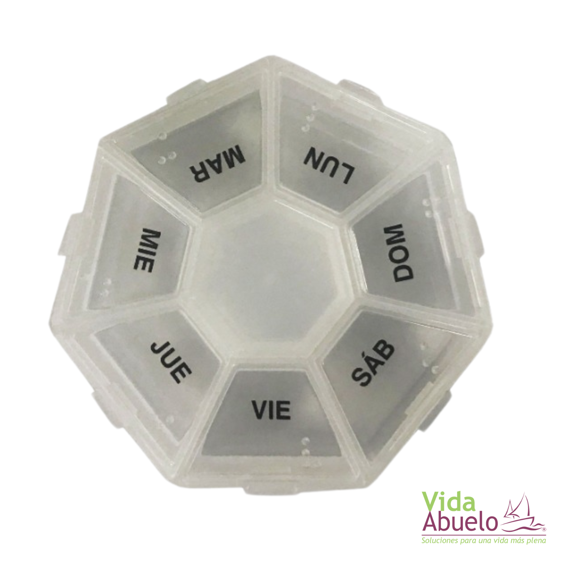 Pastillero semanal circular, pack de 2 piezas