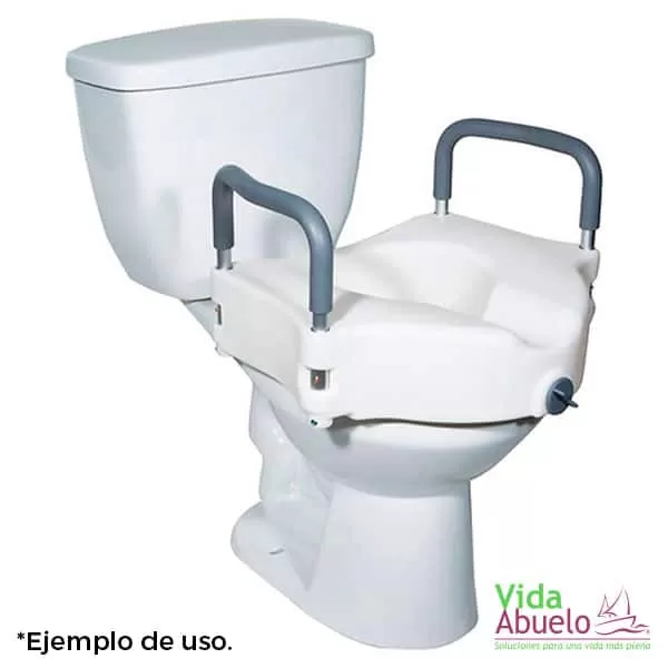 Asiento con aumento para baño con seguro y brazos de apoyo - Imagen 3