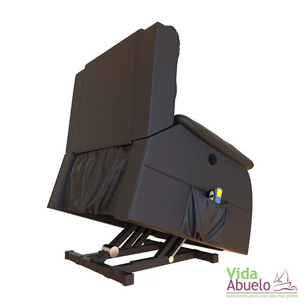 Sillón eléctrico económico con masaje y calor color marrón en vinil - Imagen 2