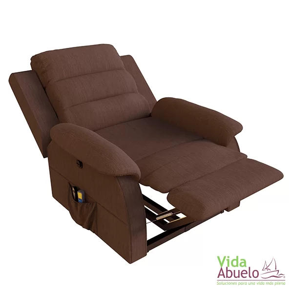 Sillón con Elevación, Masaje y Calor en Tela color café - Imagen 4