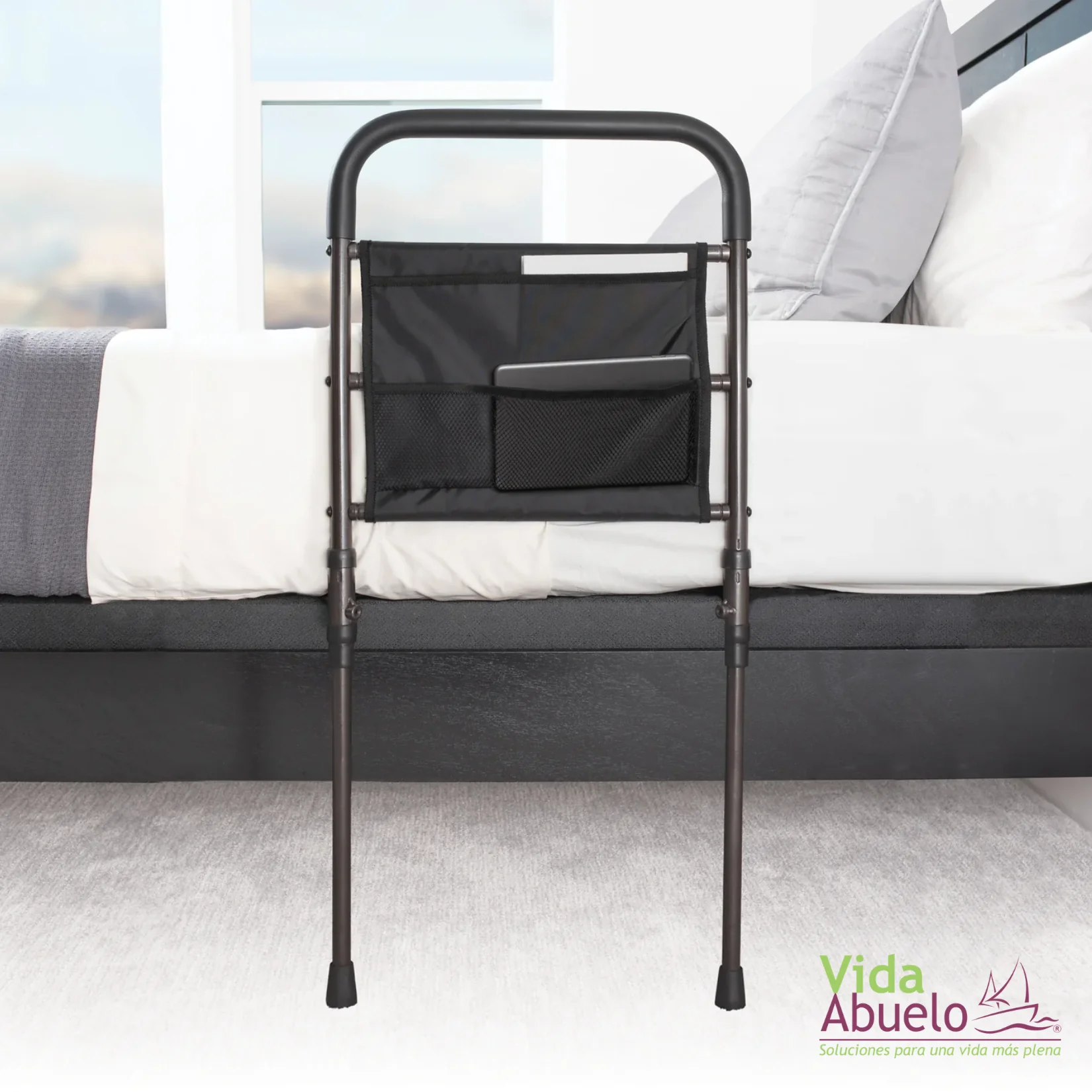 Barandal de seguridad para cama con soportes