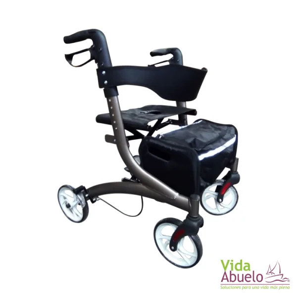 Andadera Rollator deportiva de aluminio con accesorios - Imagen 2