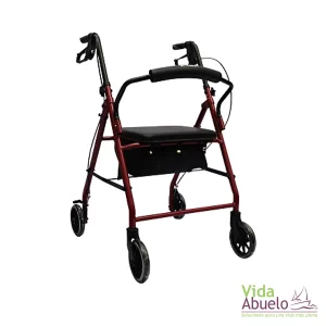 Andador rollator con bolsa y asiento de vinil