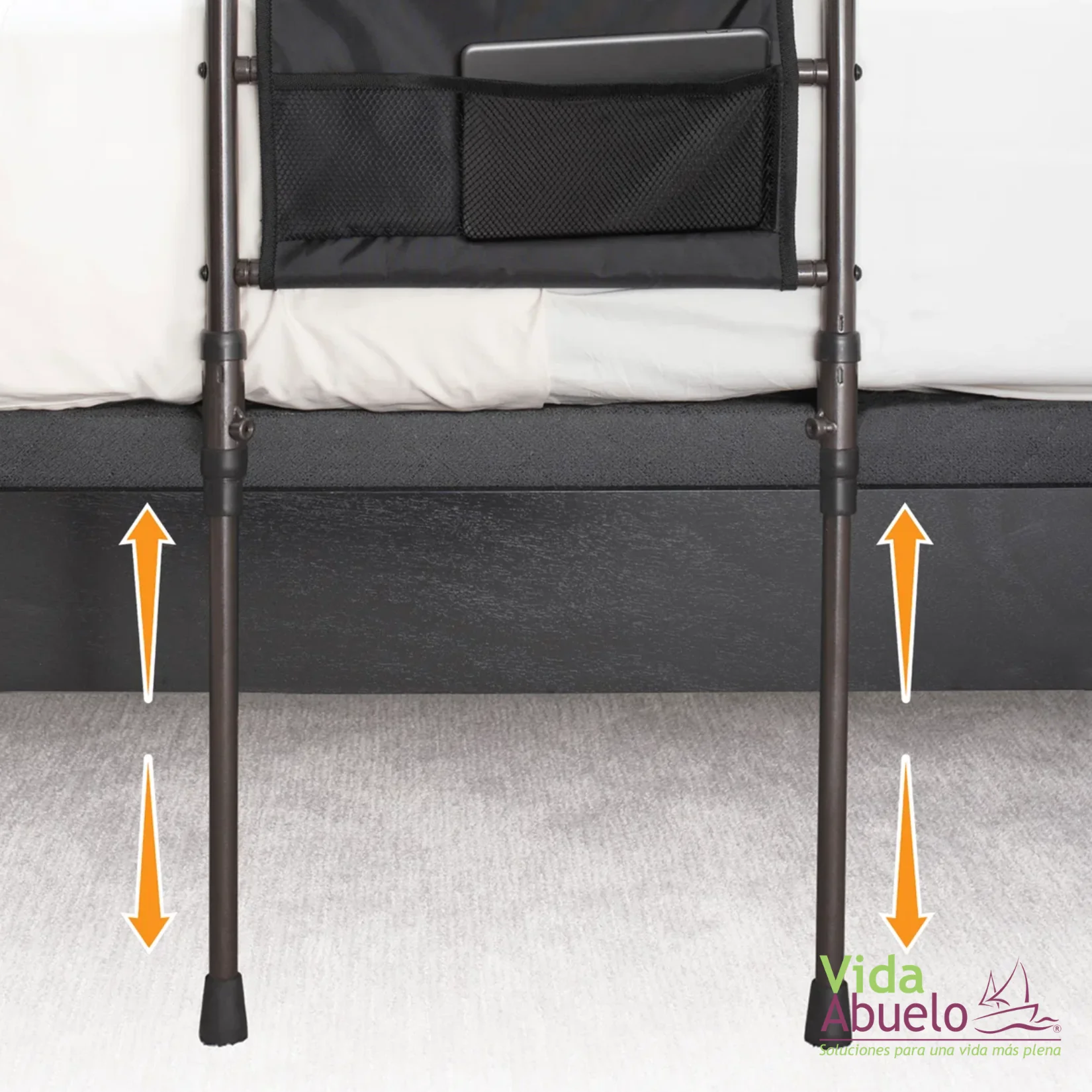 Barandal de seguridad para cama con soportes - Imagen 3