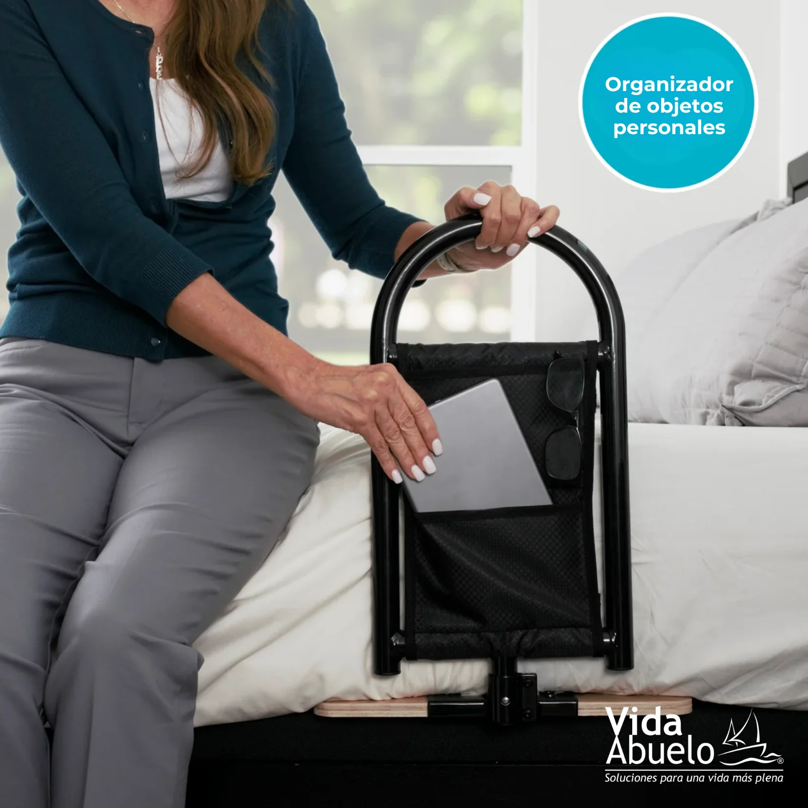 Soporte estilo bastón para cama con organizador - Imagen 3