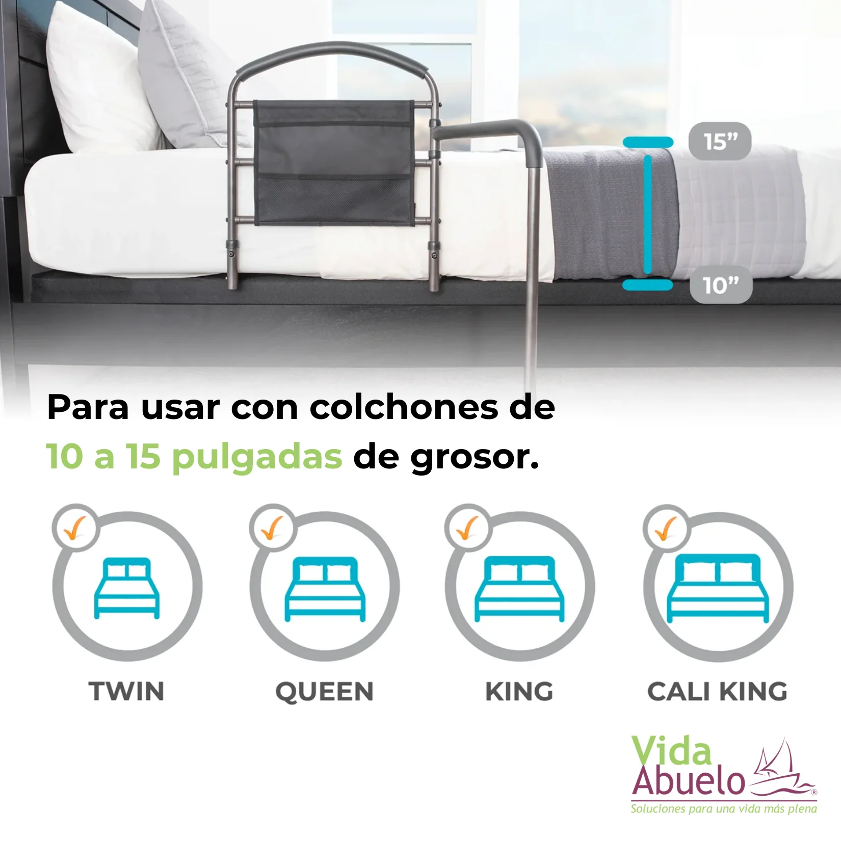 Barandal de seguridad para cama con Brazo Giratorio - Imagen 5