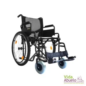 Silla de ruedas todo terreno con rueda tipo bicicleta - Negro