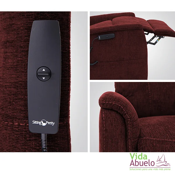 Sillón con elevación en tela Cabernet - Imagen 3