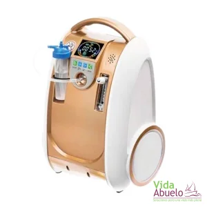 Concentrador de Oxígeno Portátil de 5 Litros con maleta y carrito.