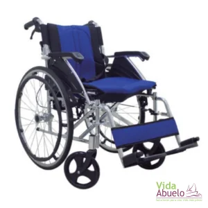 Silla de ruedas de aluminio 18" pulgadas azul