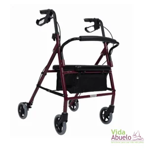 Andador rollator con asiento y bolsa de lona compacta