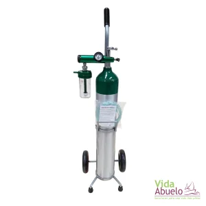 Tanque de oxigeno de 682 Lts. con carrito y regulador