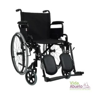 Silla de ruedas con elevapiernas negro