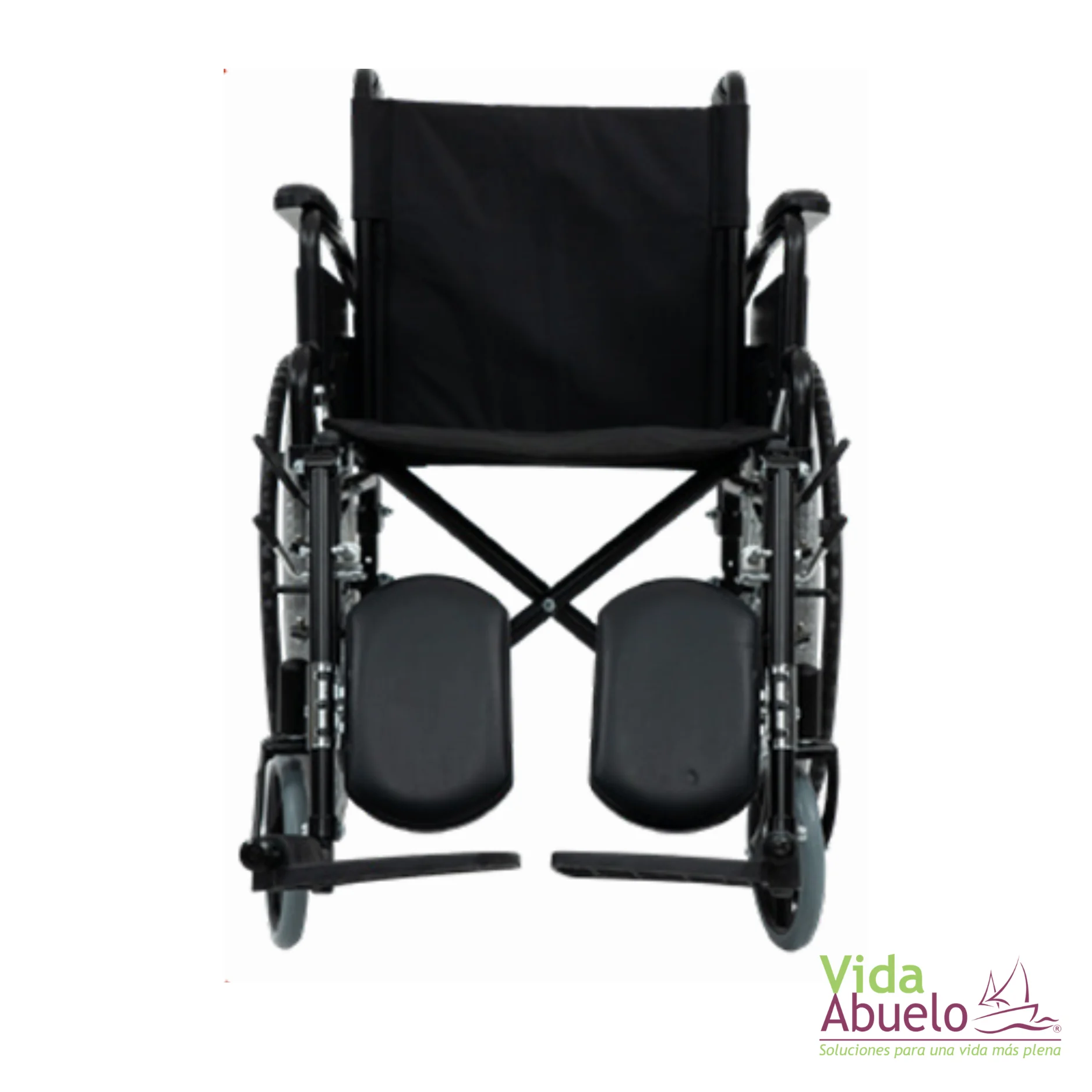 Silla de ruedas con elevapiernas negro - Imagen 2