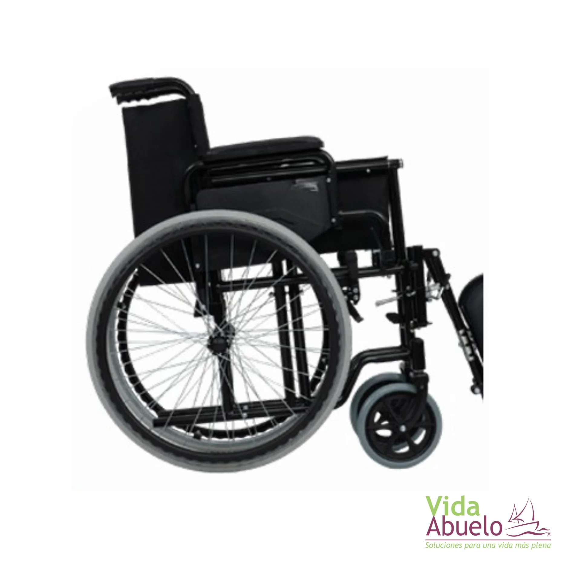 Silla de ruedas con elevapiernas negro - Imagen 4