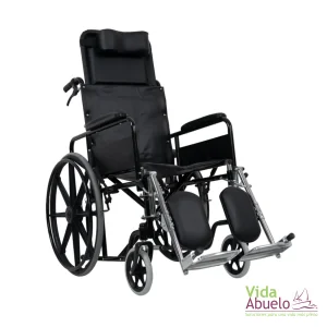 Silla de ruedas reclinable negra