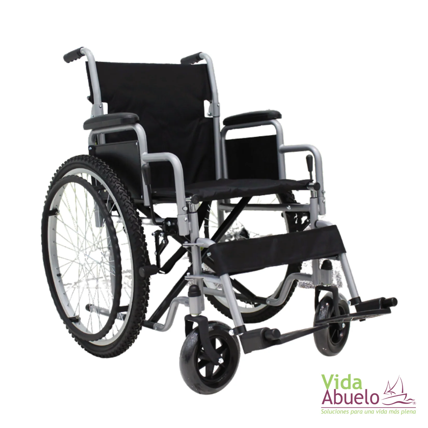 Silla de ruedas todoterreno gris