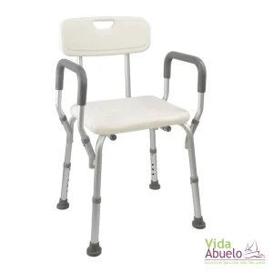 Silla para ducha con respaldo y asas