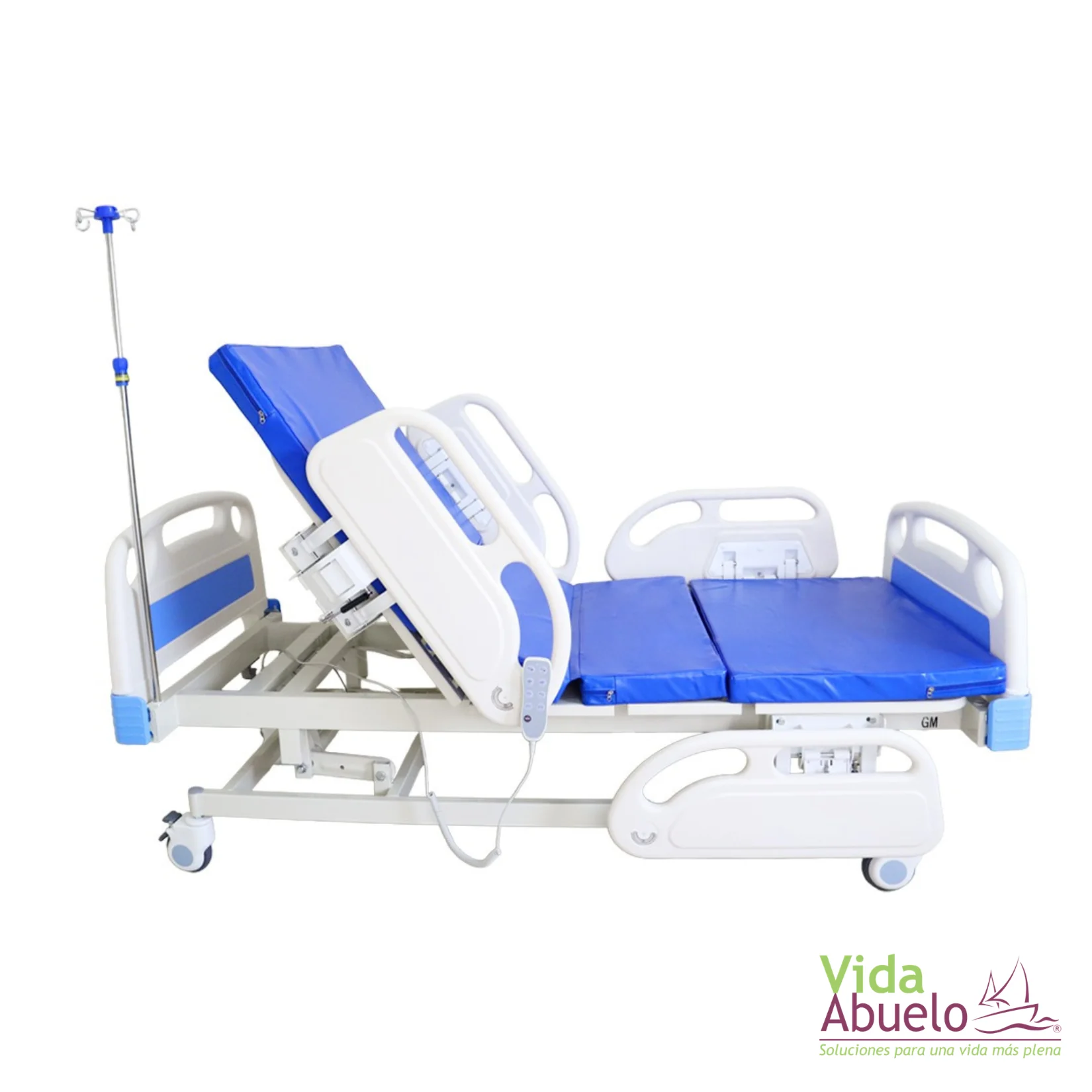 Cama de hospital eléctrica de 3 motores tipo hospitalaria con accesorios - Imagen 2