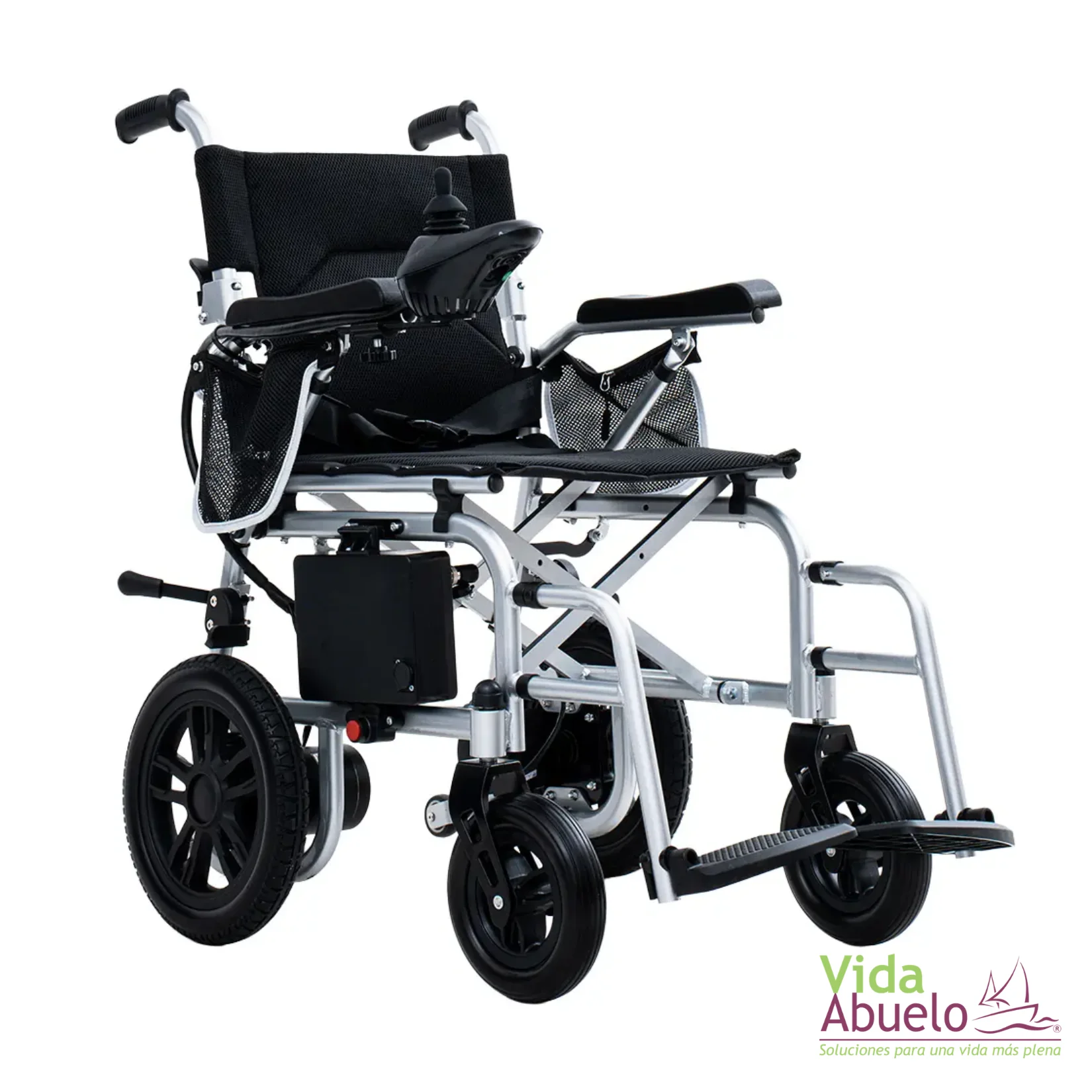 Silla de ruedas eléctrica ligera y transportable con baterías de litio