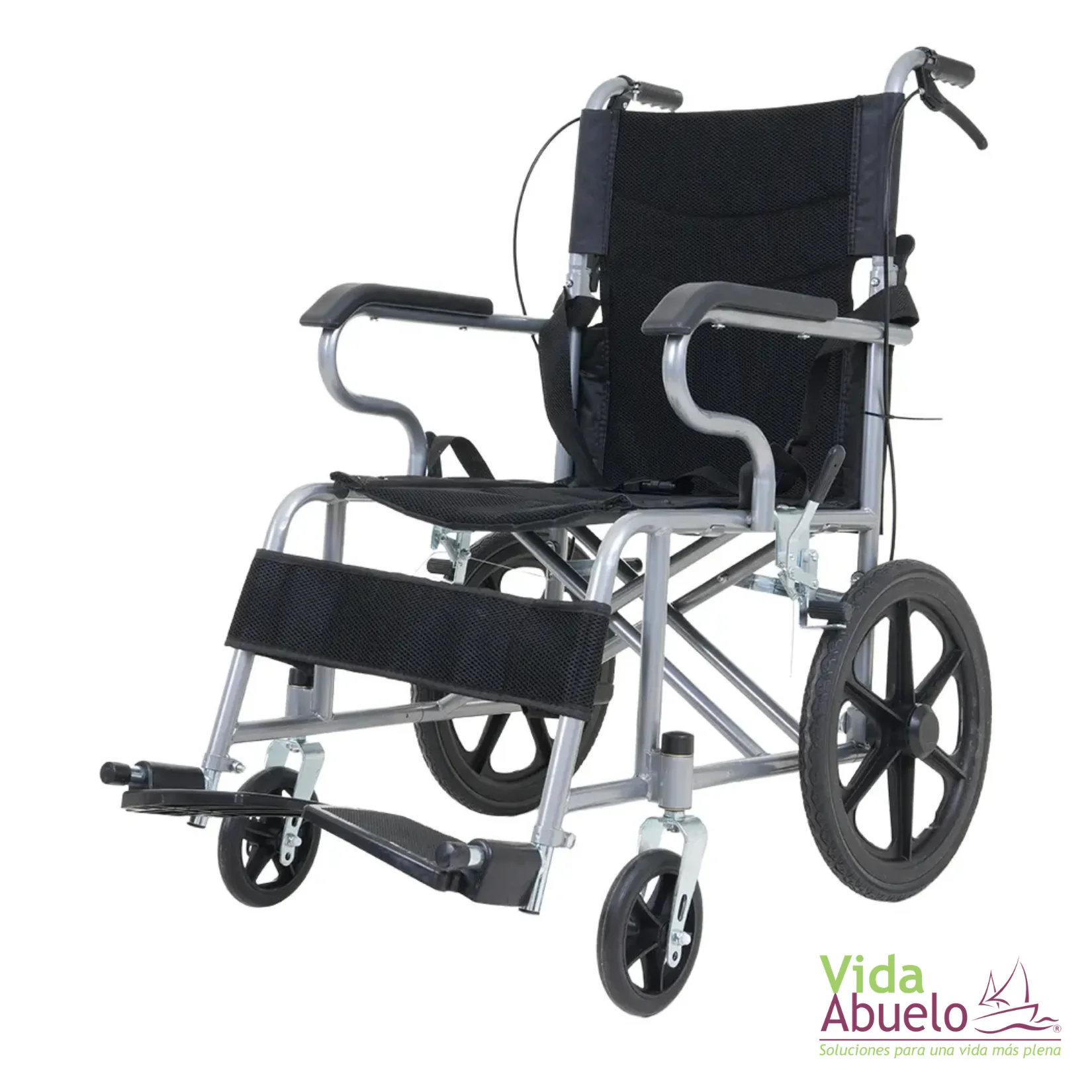 Silla de ruedas de traslado compacta, portátil y ligera - Imagen 2