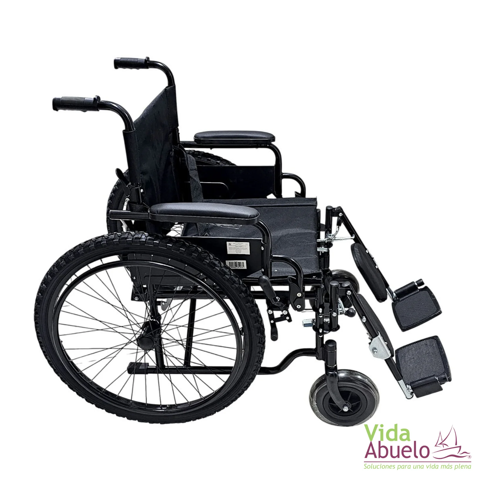 Silla de ruedas todoterreno con elevapiernas y respaldo abatible - Imagen 2