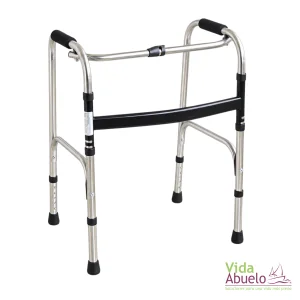 Andador plegable sin ruedas cromado
