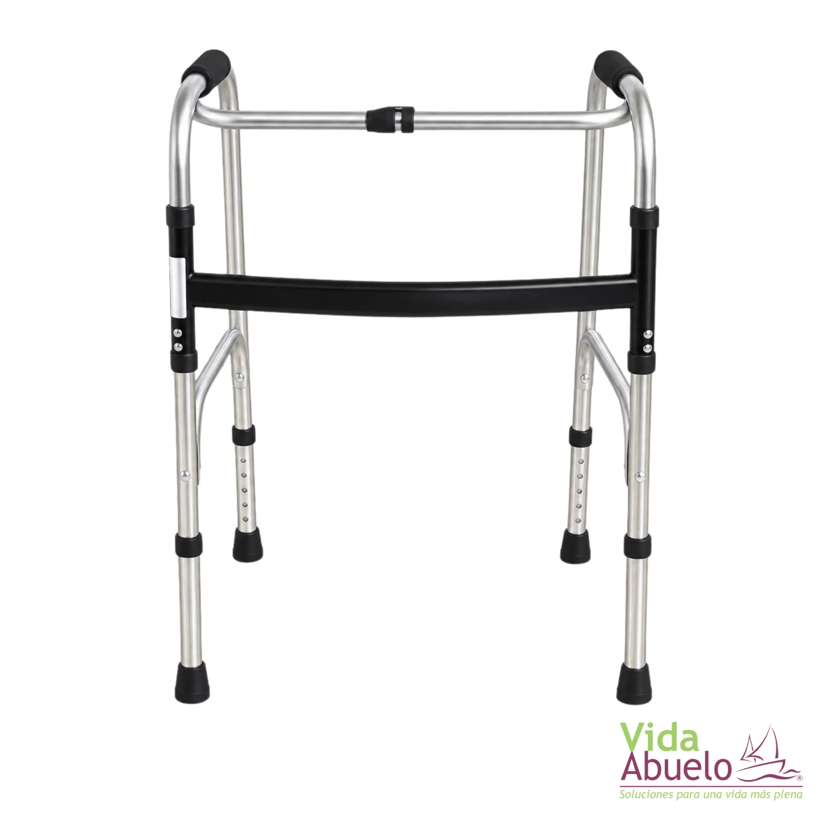 Andador plegable sin ruedas cromado - Imagen 3