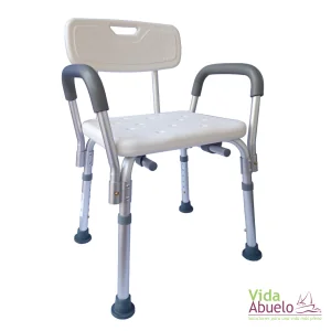 Silla para regadera con respaldo y asas