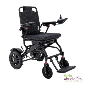 Silla de ruedas eléctrica, práctica y plegable para viaje con batería de litio
