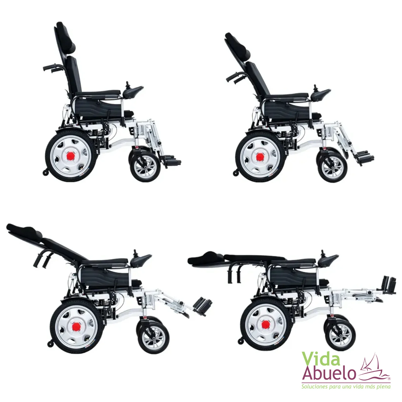 Silla de ruedas eléctrica reclinable con elevapiernas - Imagen 4