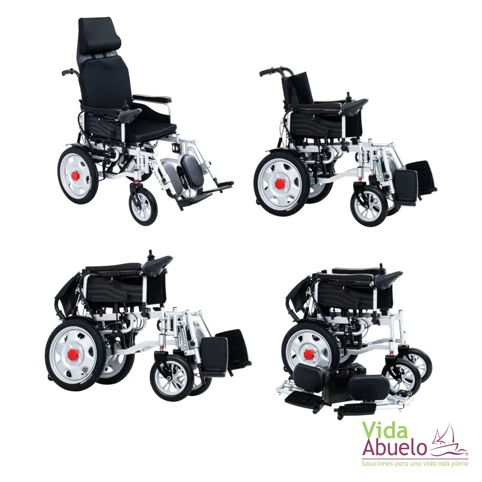 Silla de ruedas eléctrica reclinable con elevapiernas - Imagen 5
