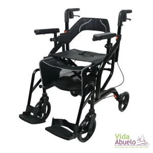 Andador Rollator 2 en 1 de lujo negro
