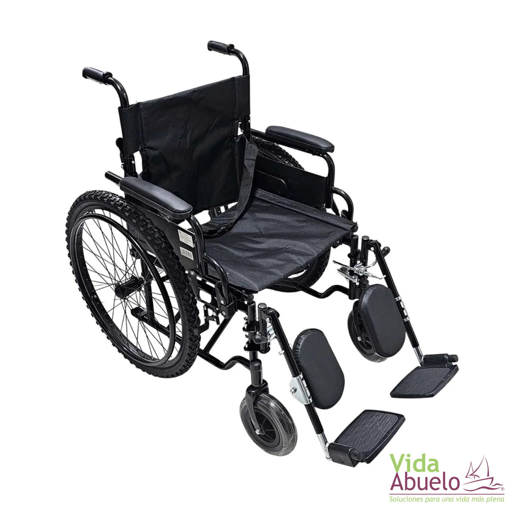Silla de ruedas todoterreno con elevapiernas y respaldo abatible